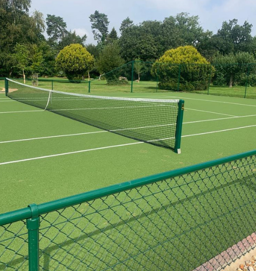 3 This is a photo of a new tennis court installed in Wiltshire, All works carried out by Tennis Court Construction Surrey