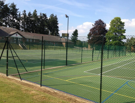 3 This is a photo of a new tennis court installed in Wiltshire, All works carried out by Tennis Court Construction Surrey